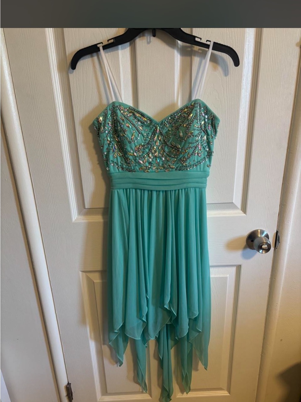 City Triangles Mint Green Beaded Dress